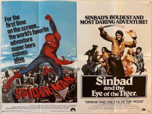 Spiderman / Sinbad And The Eye Of The Tiger Original British Quad Poster Doubkle Bill