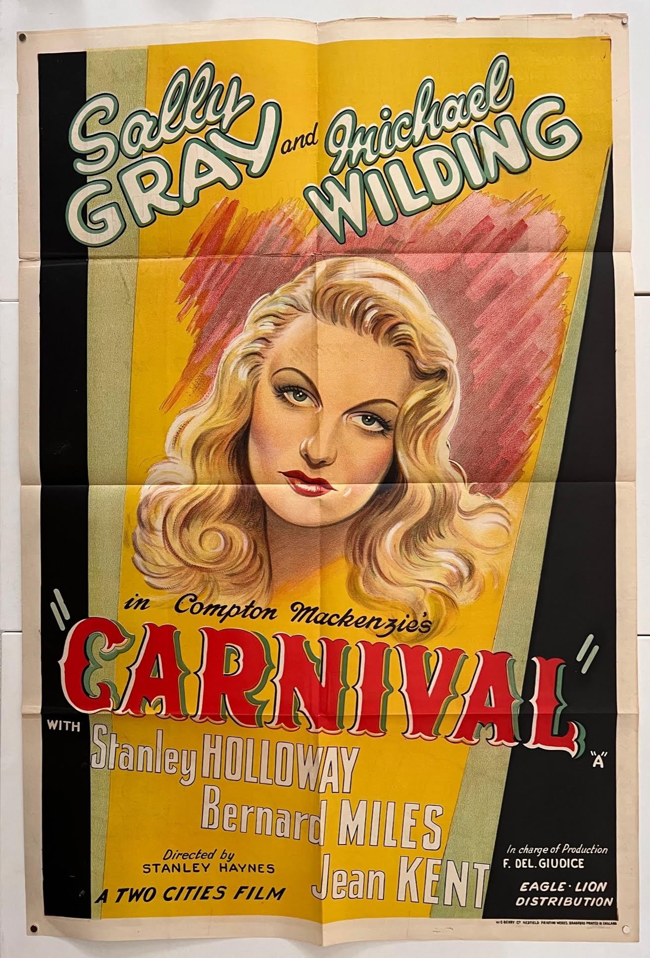 Carnival Original British One Sheet Film Poster 1946 P.O.A - Blue Robin  Collectables