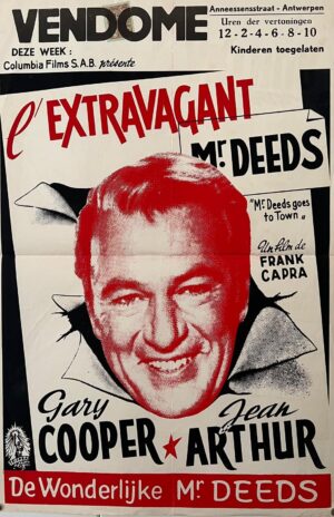MR. Deeds Goes To Town Original Belgium Film Poster