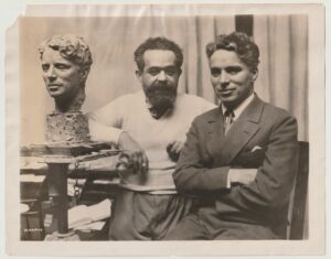 Charlie Chaplin With Jo Davidson Sculptor Original Photograph