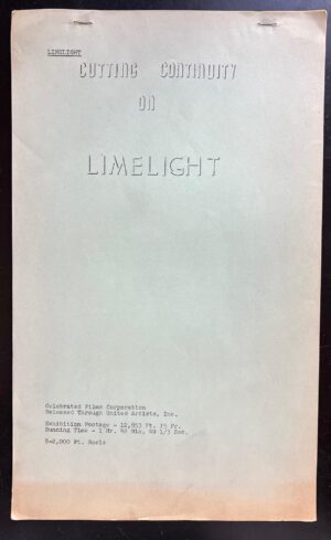 Limelight Cutting Continuity Script  Charles Chaplin